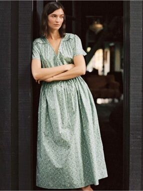 Christy Dawn Teal Trellis Dawn Dress size Medium
